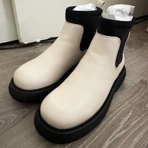 Platform Booties-White